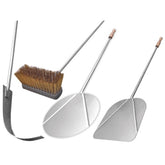 Round Stainless Steel Shovel for Oven 32cm with Wooden Handle 140cm